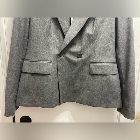 NWT TALBOTS Kate Fit Romantically Curvy Wool Blend Jacket Sz 14 Gray Blazer - Picture 2 of 10